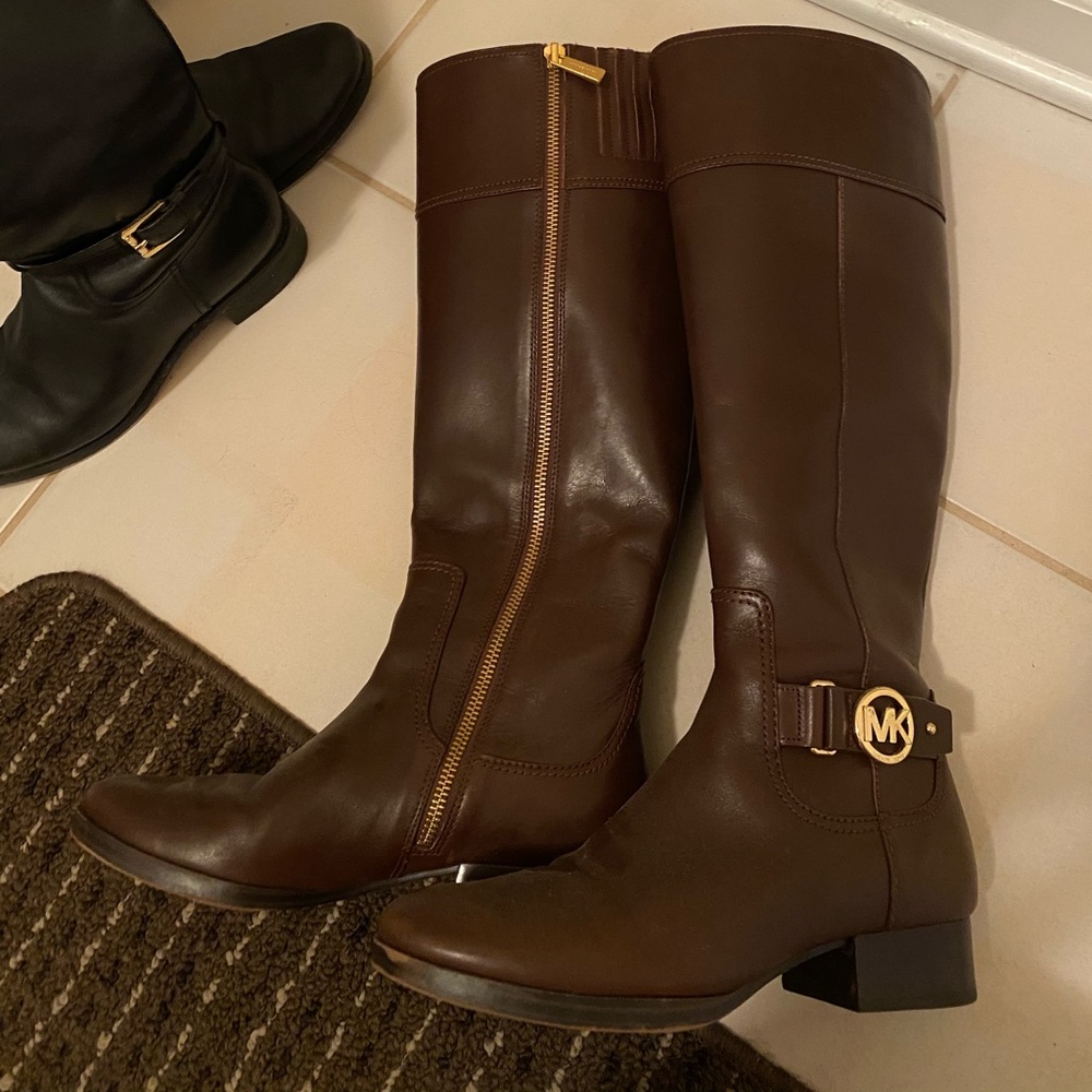 brown michael kors boots